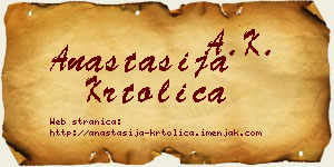 Anastasija Krtolica vizit kartica